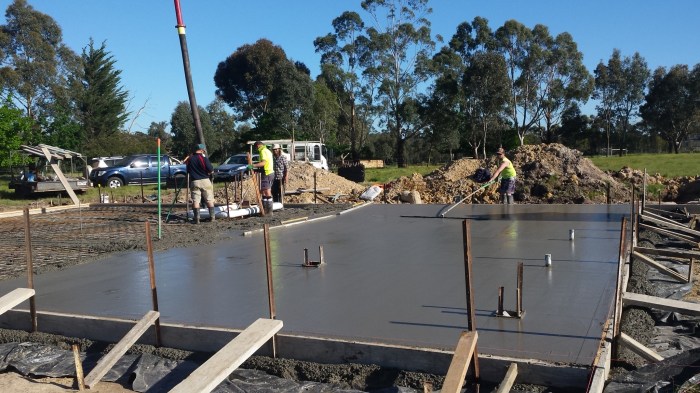 Half way mark, waiting for the next concrete truck to arrive