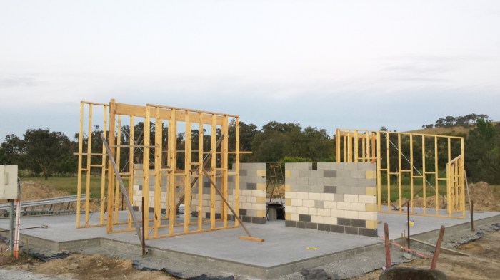 Ninth course of the besser block wall