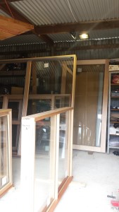 Varnishing windows, round 1: 3 big ones at the back remaining