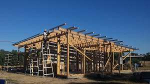 Matty securing the last purlin