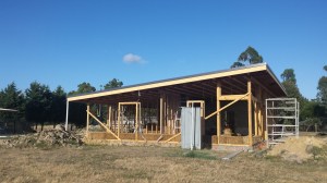 First row of bales in