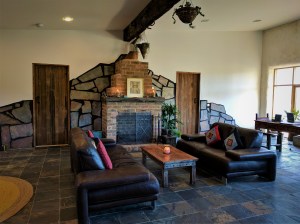 Lounge and fireplace