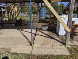 Gap in the north facing wall - before