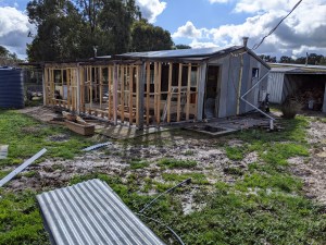 South west view with bathroom and toilet totally dismantled, and bedrooms stripped back