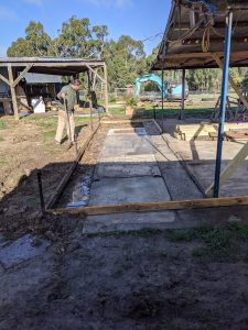 Matty checking over the formwork
