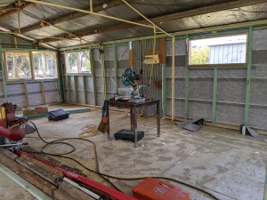 Inside view of lounge and kitchen area