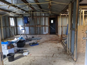 Partition wall partially removed