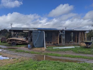 Western view of bedroom walls removed