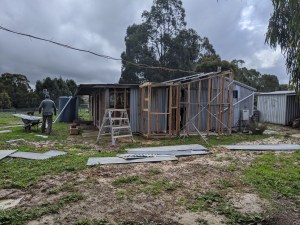 South west view with bathroom and toilet being dismantled