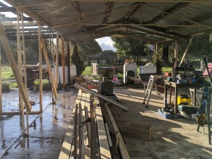 Front wall completely stripped back