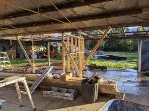 Partition wall completely removed, along with the external stud work