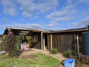 Northern wall with flecks of the orange patina showing through