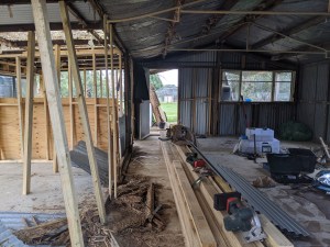 Main living area being stripped back