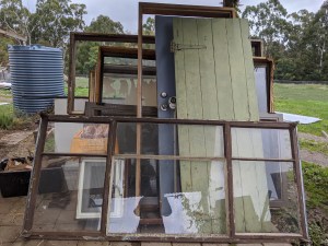 A collection of all mismatched doors and windows